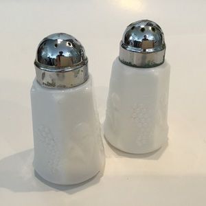 Fostoria Salt and Pepper Shaker Vintage Milk Glass